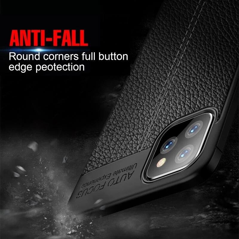 Luxury Leather Soft TPU Phone Cover For iPhone 12 Pro Mini Max