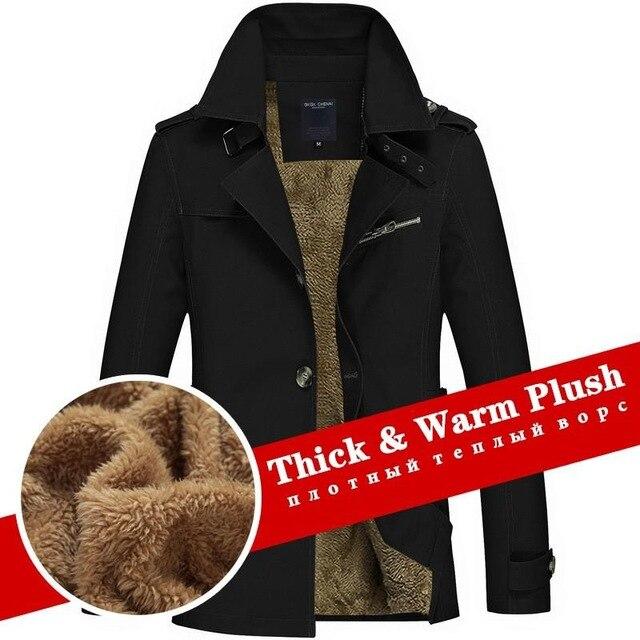 2021  Warm Fleece Outwear Windbreaker Jacket Casual Trench Coat