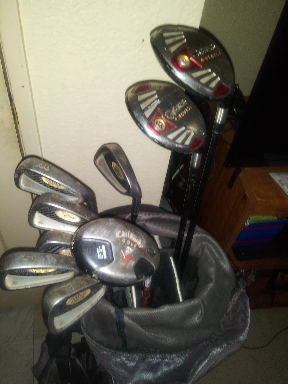 Used set of mixed top brand clubs and bag see discription