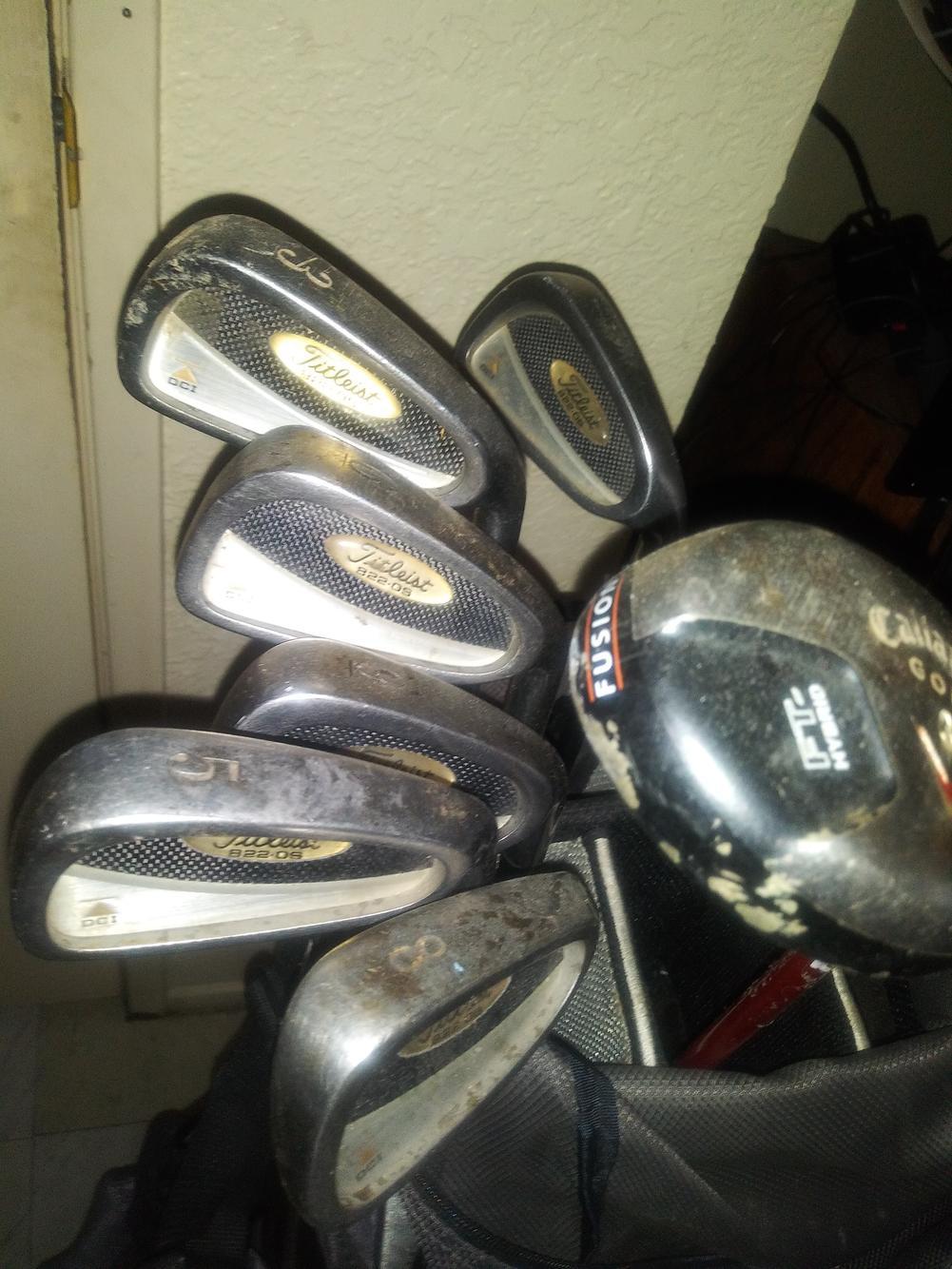Used set of mixed top brand clubs and bag see discription