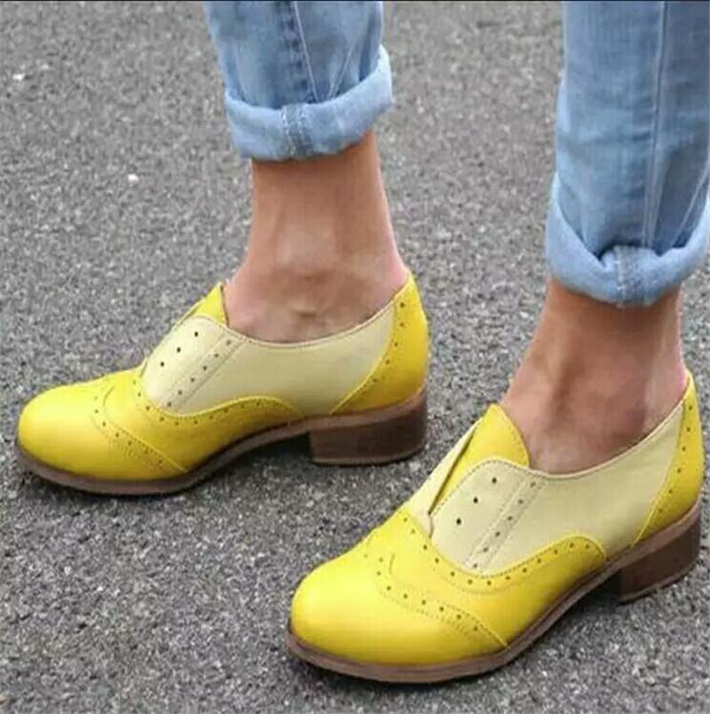 Mid Heel British Style Slip On Shoes