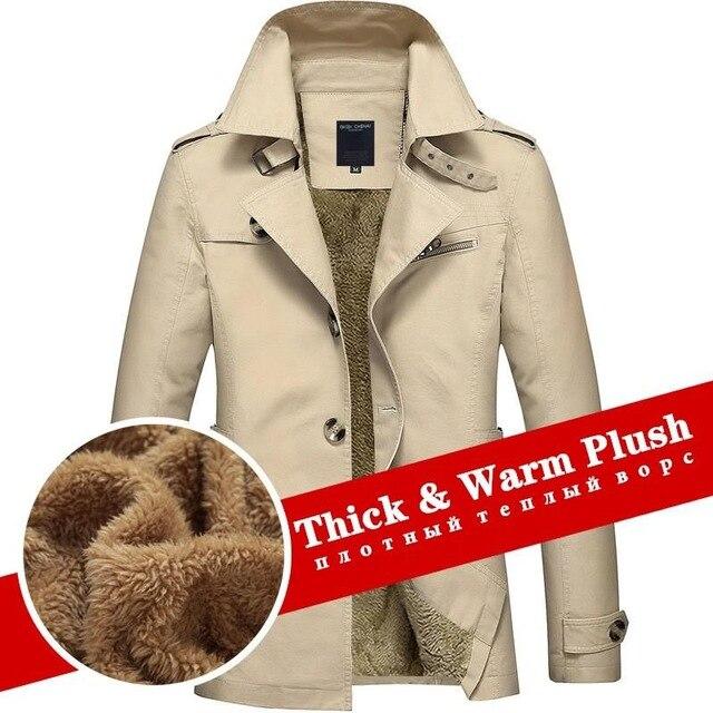 2021  Warm Fleece Outwear Windbreaker Jacket Casual Trench Coat