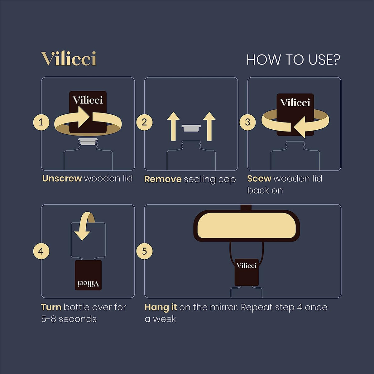Vilicci Car Air Freshener, Pharaoh In a Tie Scent, Long Lasting Fragrance for Auto and Home, 1 Bottle of Car Perfume