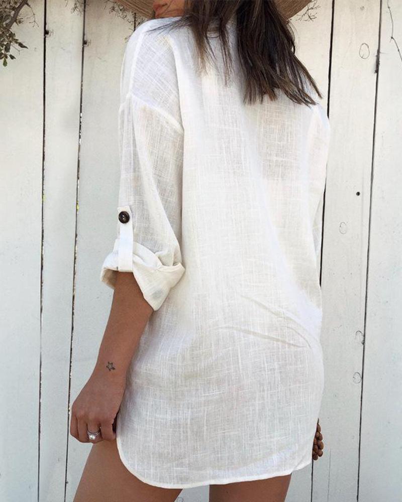 2021 summer new casual wind cotton shirt long shirt long shirt dress