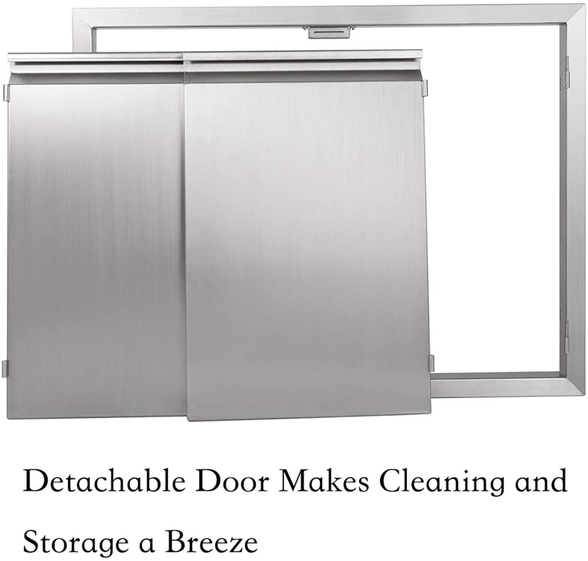 JIE JIN BBQ Access Door 26" W X 24" H, 304 Stainless Steel Outdoor Kitchen Acces