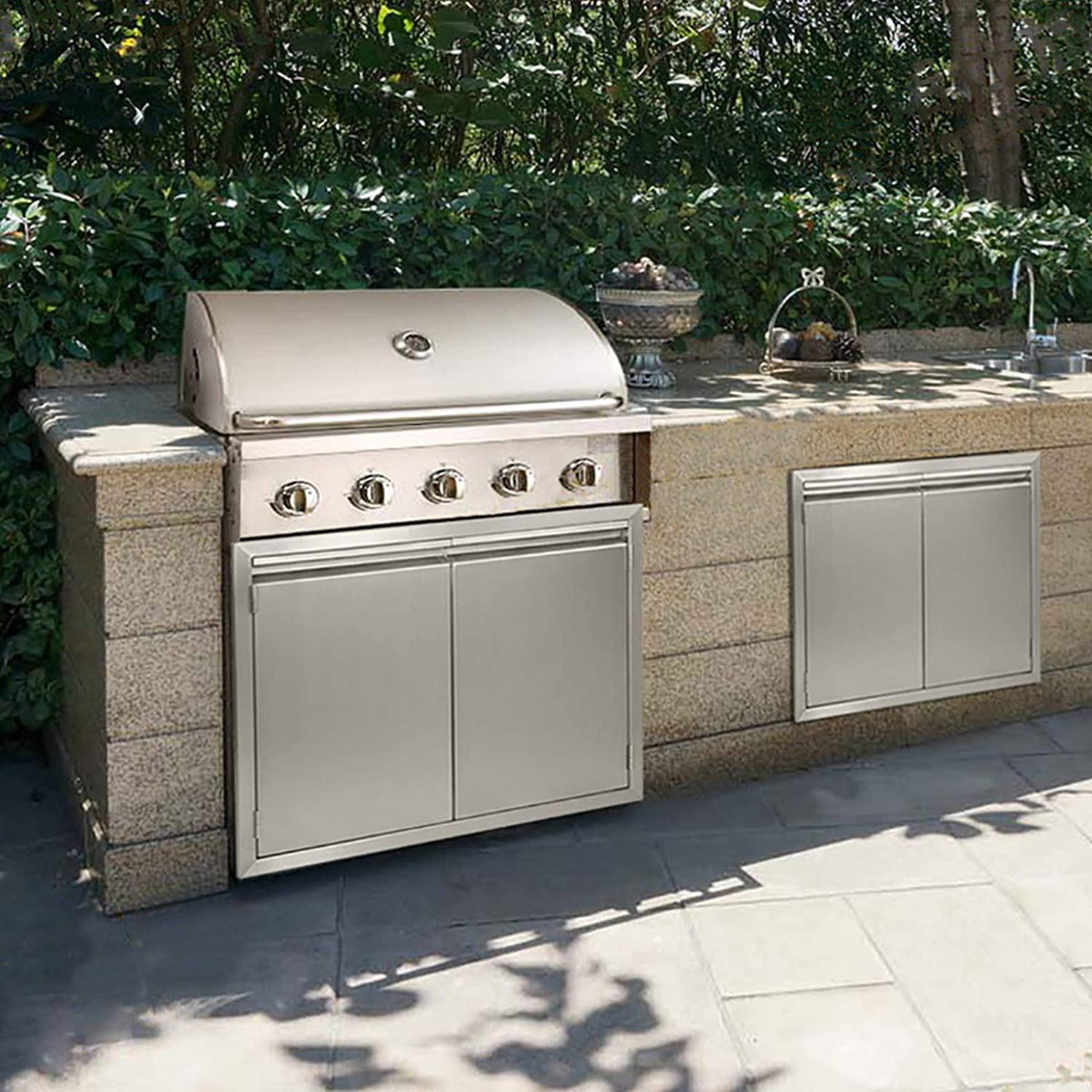 JIE JIN BBQ Access Door 26" W X 24" H, 304 Stainless Steel Outdoor Kitchen Acces