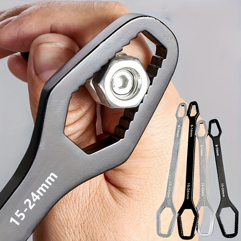 1pc 3-24mm Multi-functional Double Head Wrench Household Tools Universal Self-tightening Adjustable Special-shaped Wrench Portable Hand Tools