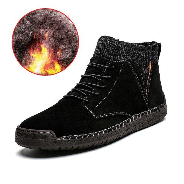 Winter Plush Warm Snow Boots Men Motorcycle Boot
