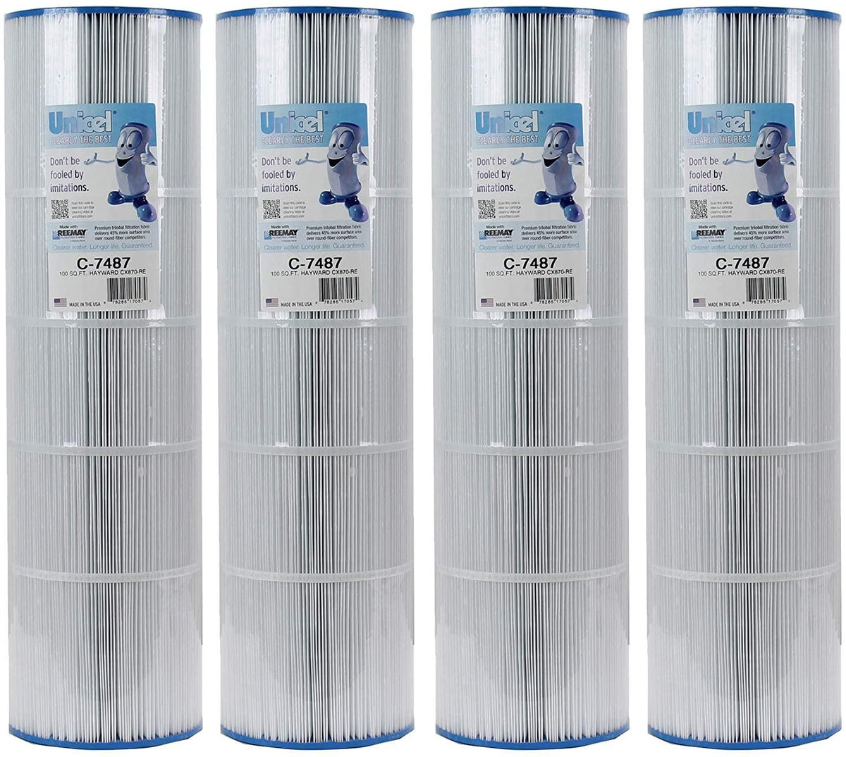 Unicel C-7487 Swimming Pool 100 Sq. Ft. Replacement Filter Cartridge for Hayward CX870XRE (4 Pack)