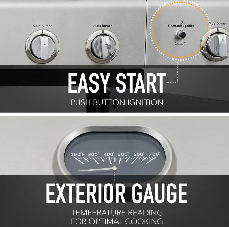 BBQ Grill 6 Burner with Side Burner Propane Gas XL Grill