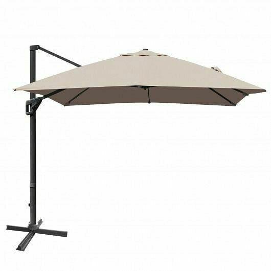 10x13ft Rectangular Cantilever Umbrella with 360 Rotation Function-Coffee - Col