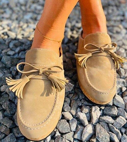 New Leather Women Walking Loafers