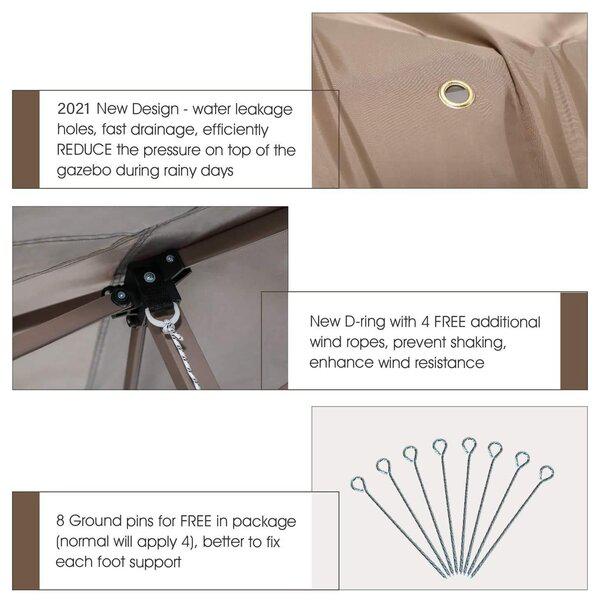Outdoor Backyard Shade 13 Ft. W X 13 Ft. D Steel Pop-Up Canopy