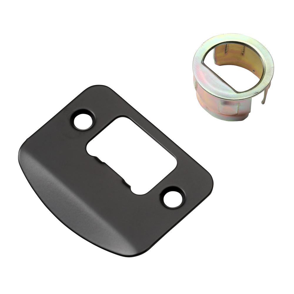 WestMatte Black Bed and Bath Door Lever with Square Rose (4-Pack)