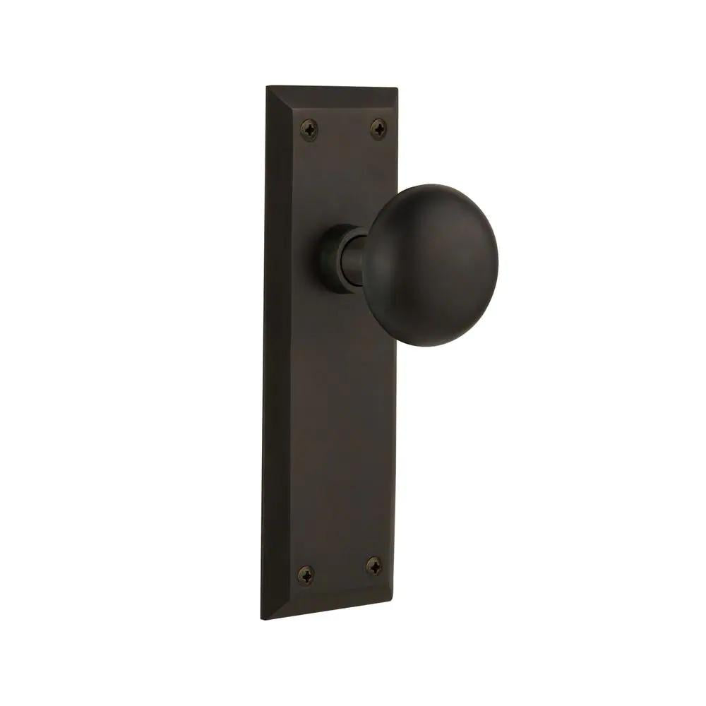 York Plate 2-3/8 in. Backset Oil-Rubbed Bronze PassaHall/Closet York Door Knob