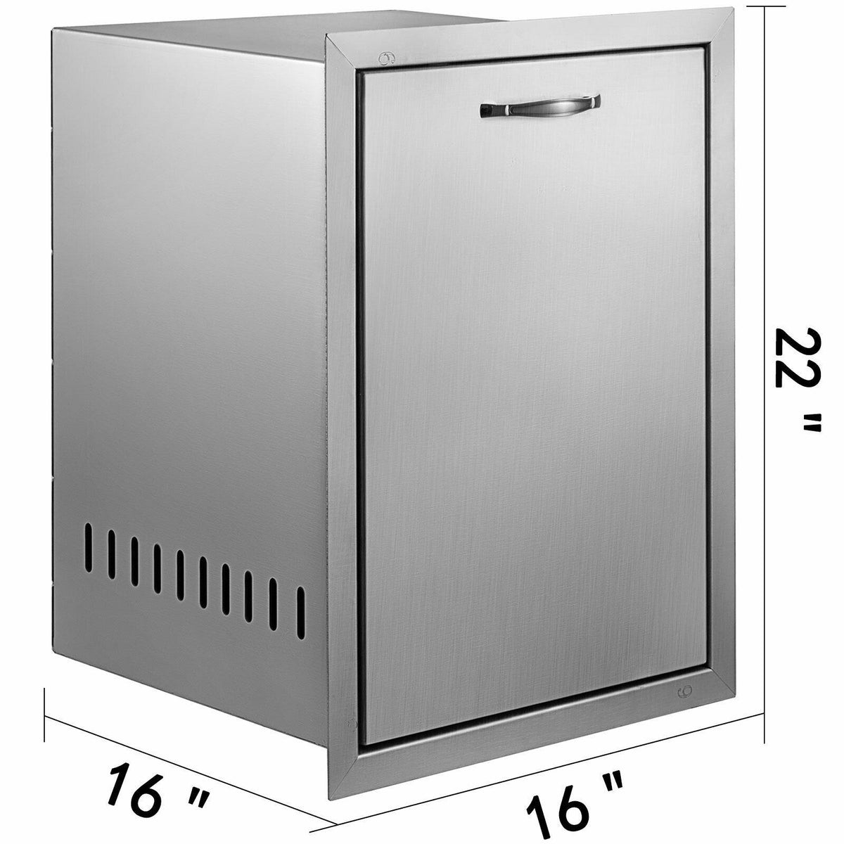 VEVOR BBQ Island Slide Out Trash Propane Storage Drawer Stainless Steel 16"x22"