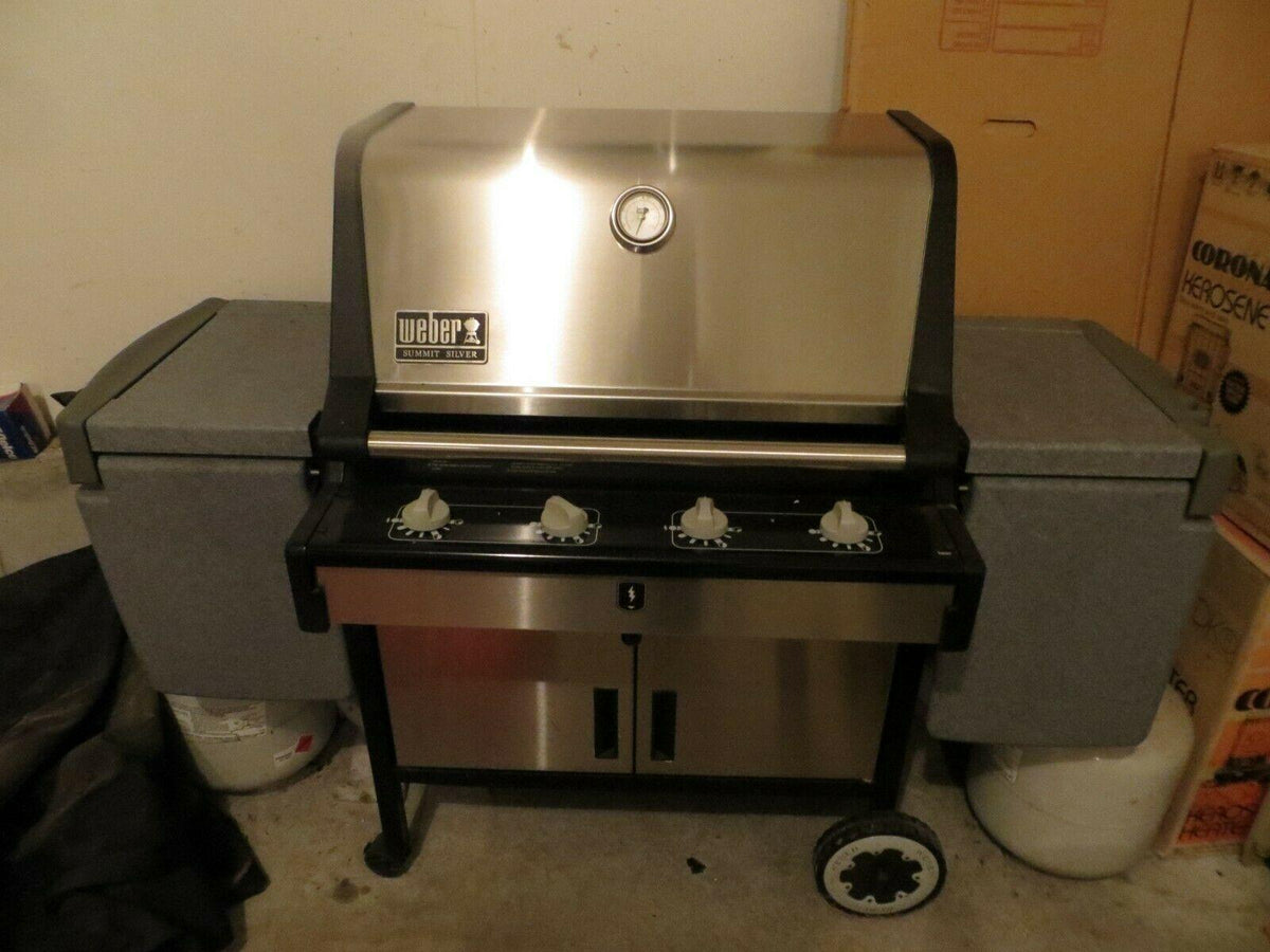 Used WEBER 4 Burner BBQ GRILL with Cover/TESTED/GREAT CONDITION