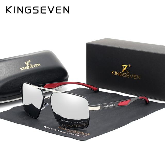 Aluminum Men's Polarized Lens Brand Red Design Temples Coating Mirror Sunglasses