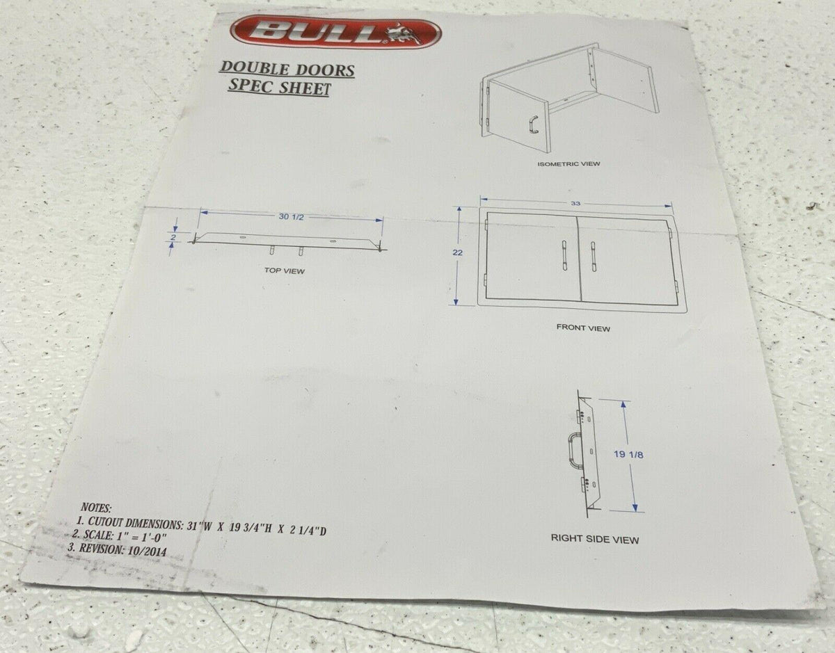 Bull Outdoor Products 89975 Stainless Steel Single Vertical Door