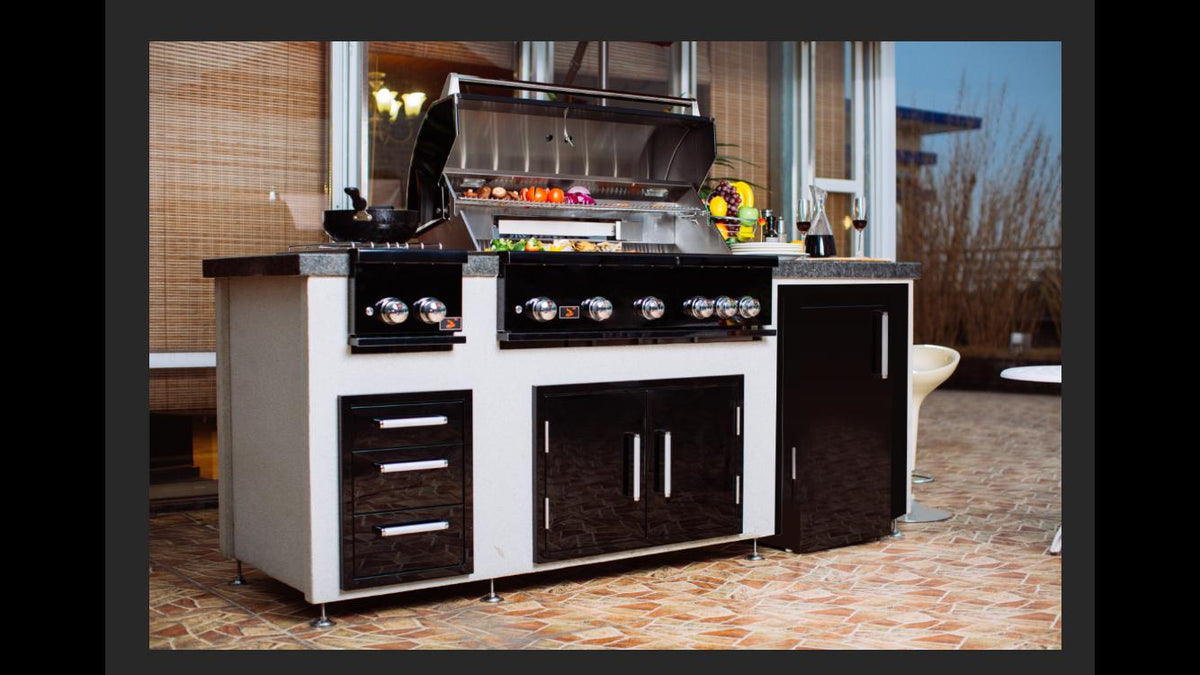 Bonfire Black Stainless Double Side Burner 24,000 BTUs