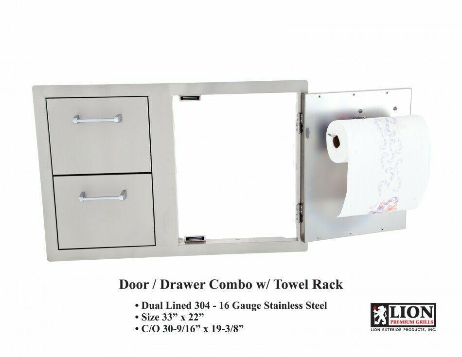 Lion BBQ Combination Door/Drawer with Multi Function Bin and Vertical Access Doo