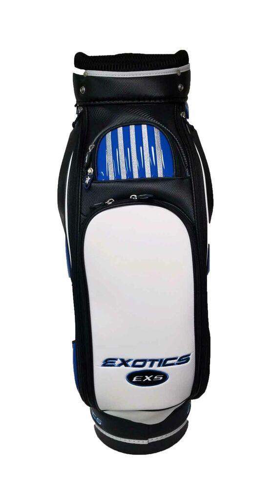 Tour Edge Exotics EXS Staff Bag (Black/White/Blue, 4-way Top 10.5") Golf NEW