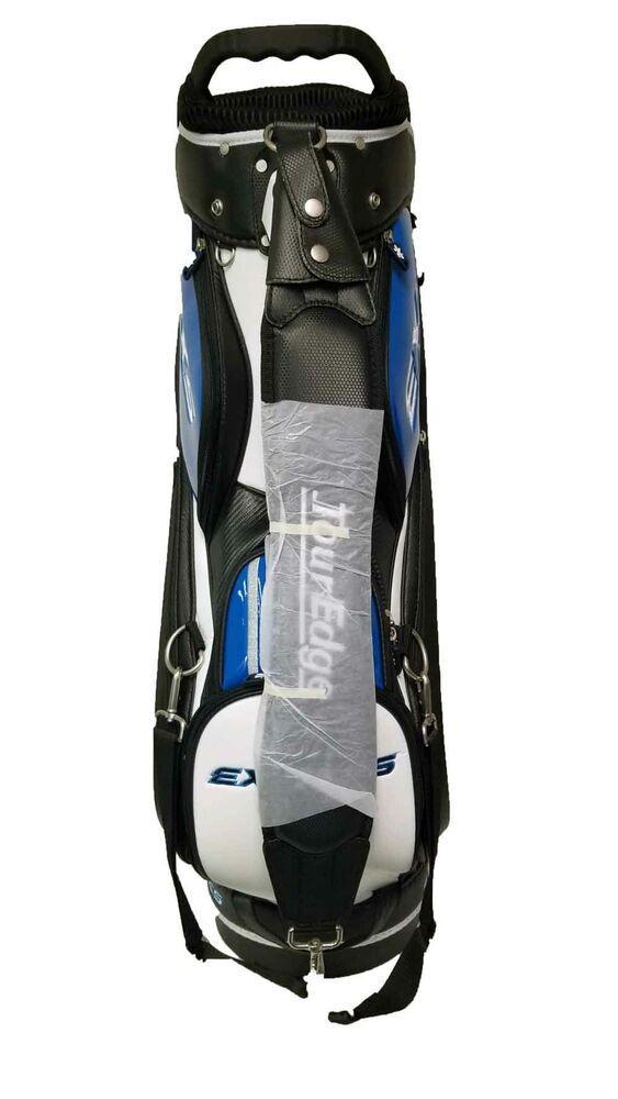 Tour Edge Exotics EXS Staff Bag (Black/White/Blue, 4-way Top 10.5") Golf NEW