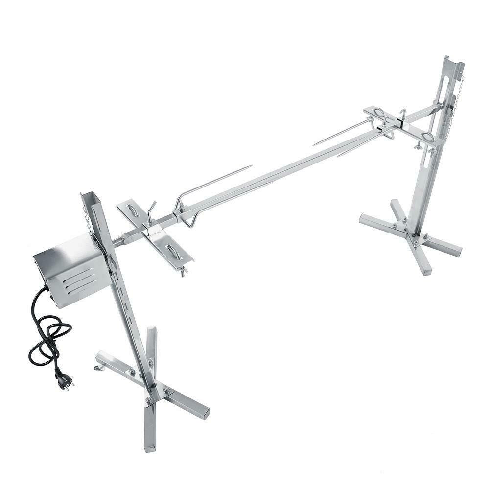 Rotisserie Kit For Barbecue Stainless Steel Spit Rod Meat Forks With Electric JY