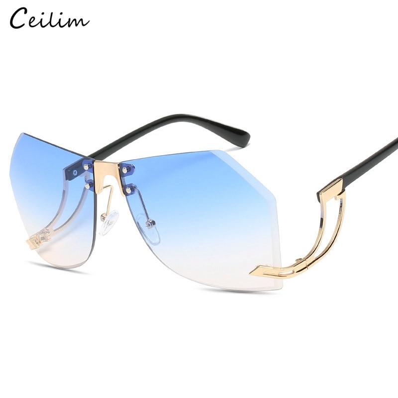 Women Popular Irregular Frameless Sunglasses