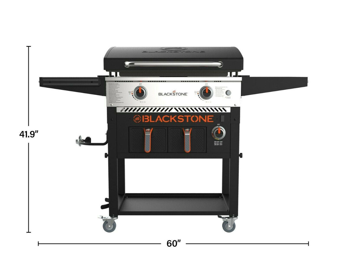 Blackstone 2-Burner 28" Griddle with Electric Air Fryer and Hood - Black