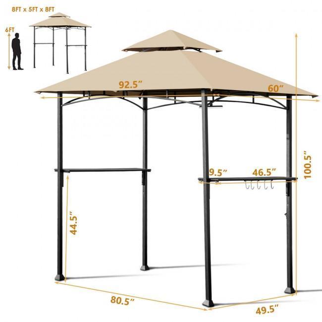 8 x 5 Outdoor Patio Barbecue Grill Gazebo