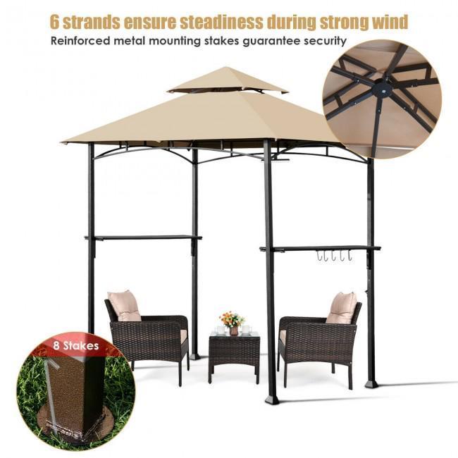 8 x 5 Outdoor Patio Barbecue Grill Gazebo