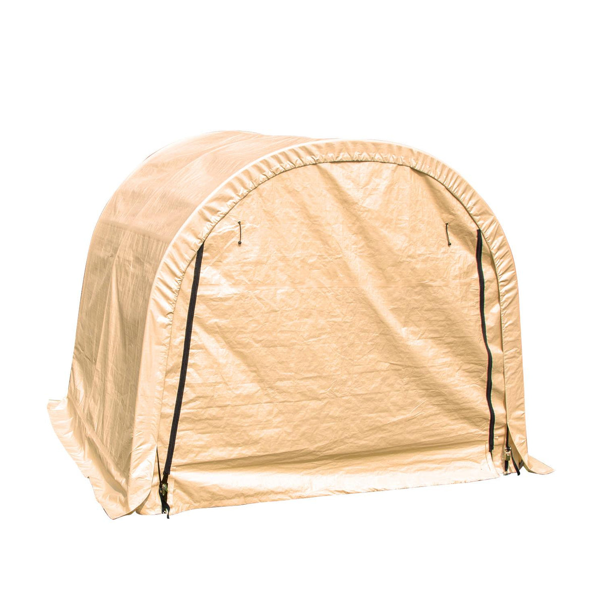 10x10x8 FT Carport Storage Shed Tent Auto Shelter Car Garage Steel Frame Beige