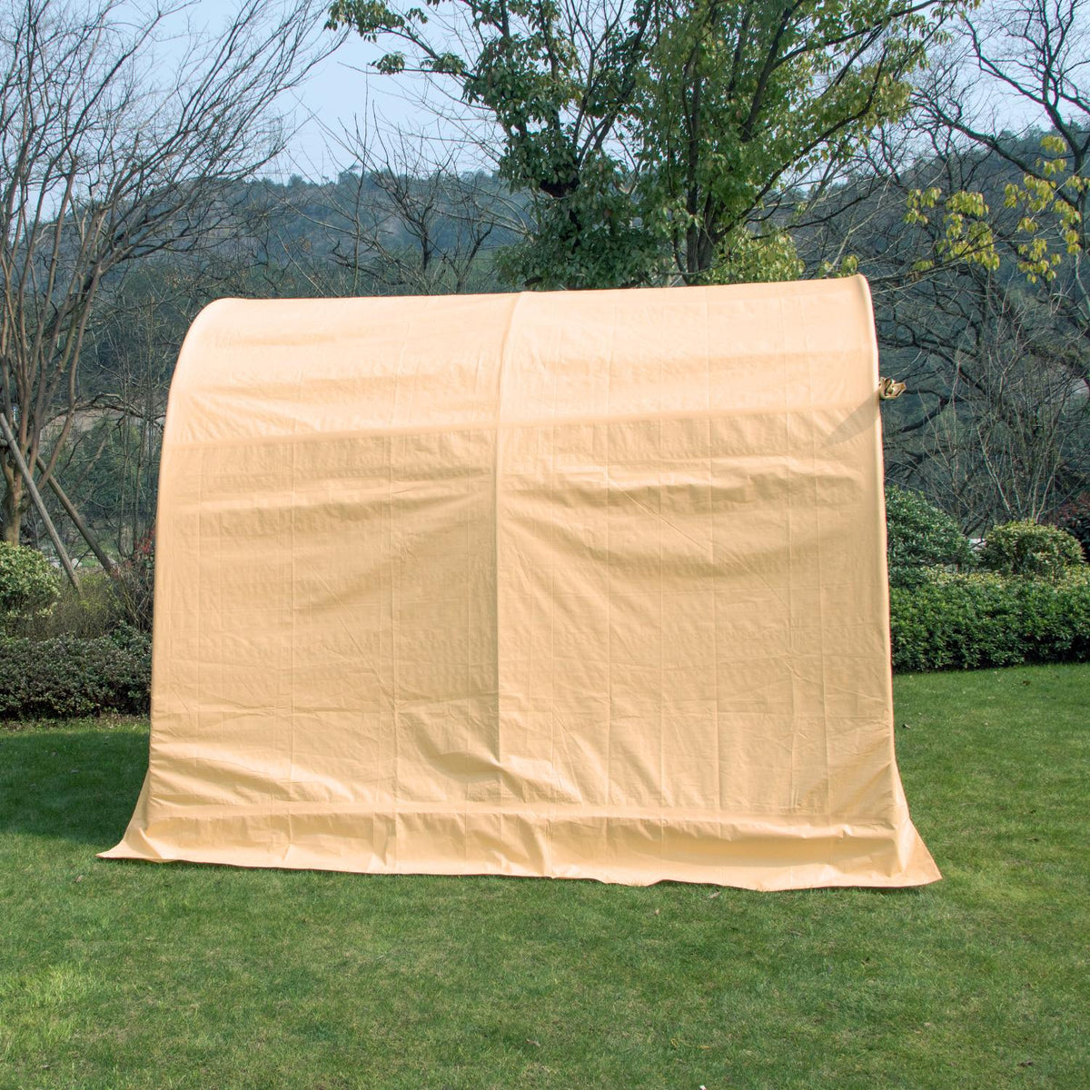 10x10x8 FT Carport Storage Shed Tent Auto Shelter Car Garage Steel Frame Beige