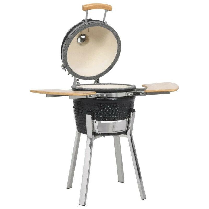 31.9" Kamado Egg Style Ceramic BBQ Grill Smoker W/ Side Table for Pinic Camping