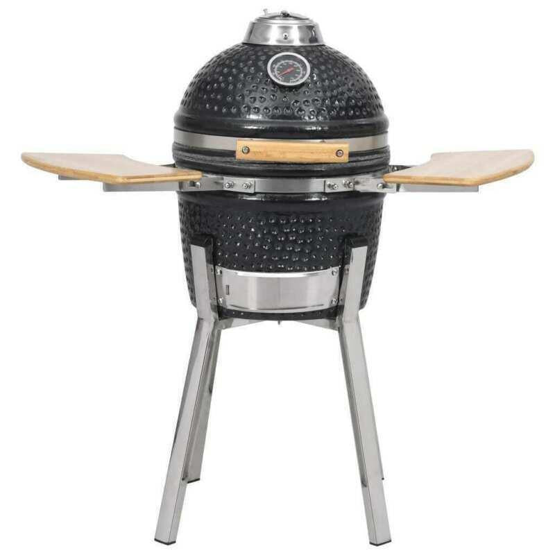 31.9" Kamado Egg Style Ceramic BBQ Grill Smoker W/ Side Table for Pinic Camping