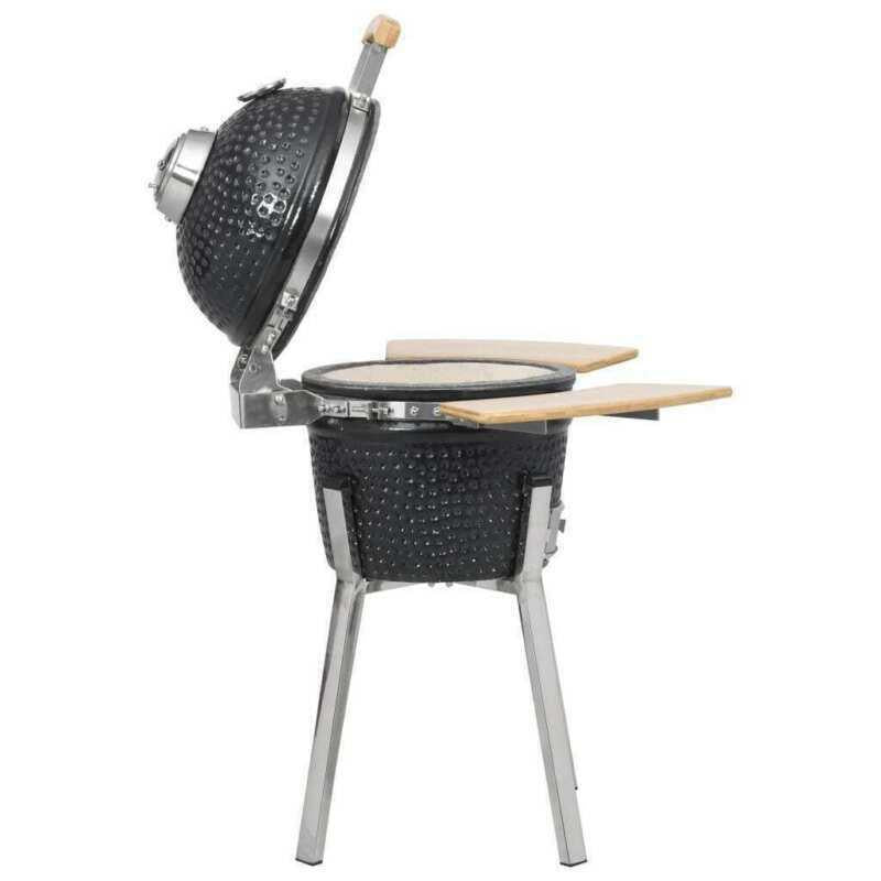31.9" Kamado Egg Style Ceramic BBQ Grill Smoker W/ Side Table for Pinic Camping