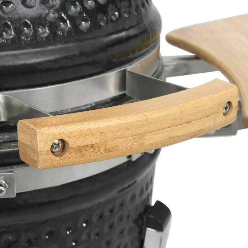31.9" Kamado Egg Style Ceramic BBQ Grill Smoker W/ Side Table for Pinic Camping