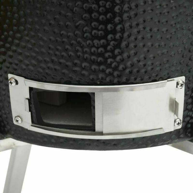 31.9" Kamado Egg Style Ceramic BBQ Grill Smoker W/ Side Table for Pinic Camping