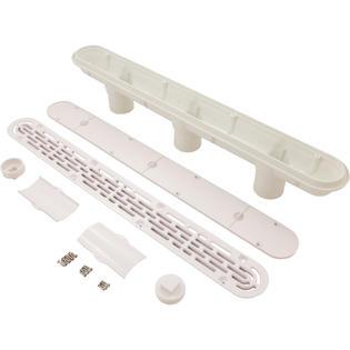 Channel Drain, Aquastar, 32", Flat Grate, For Concrete, White