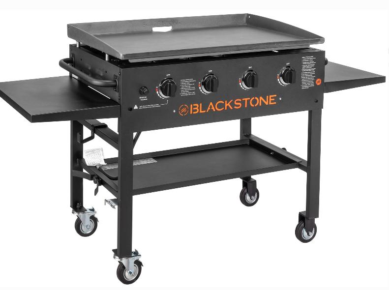4-Burner 36" Griddle Cooking Station with Side Shelves