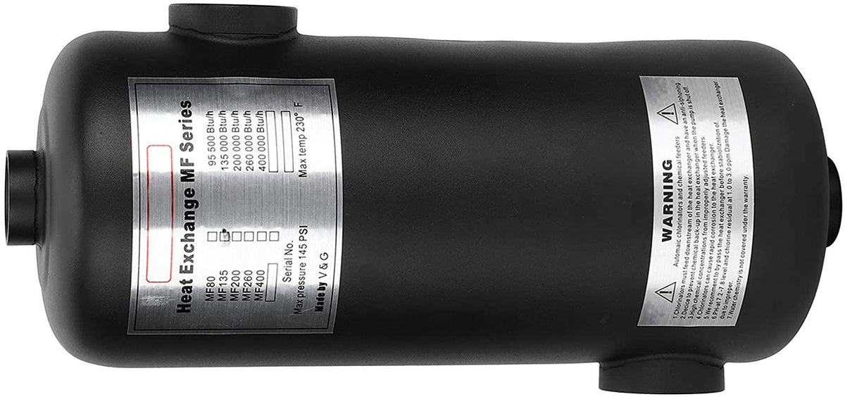 Aqur2020 Pool Heater Swimming, Swimming Pool Tubular Heat Exchanger Thermostatic for Hot Spring Pond Bathtub