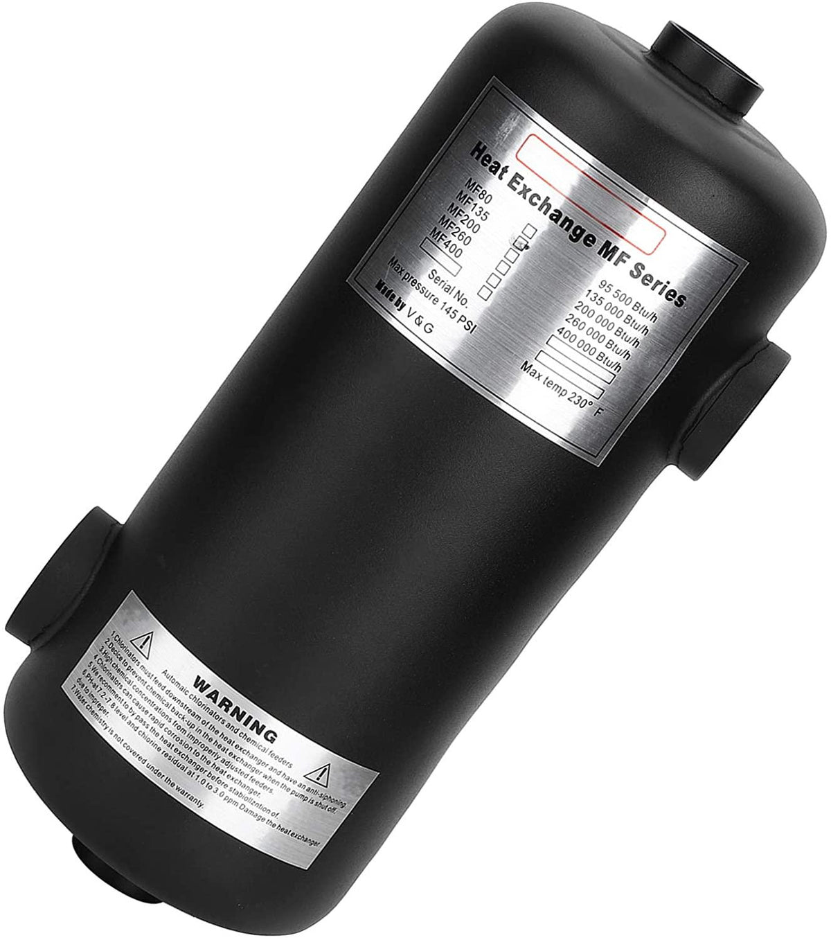 Aqur2020 Pool Heater Swimming, Swimming Pool Tubular Heat Exchanger Thermostatic for Hot Spring Pond Bathtub