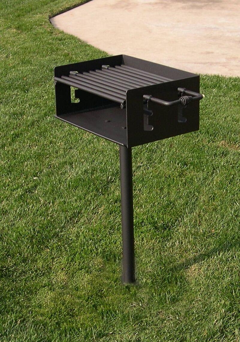 EasyChef Charcoal Park & Camp Style BBQ Grill 20" -w/ In Ground Post (No Base)