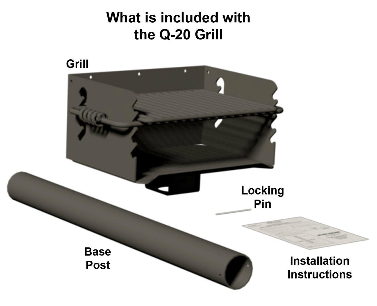 Park Style Charcoal BBQ Grill, all steel, Model Q-20 B2 from Pilot Rock