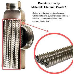 WiseWater 85 kBtu Stainless Steel Pool Heat Exchanger 316L Same Side Ports 1" and 3/4" FPT