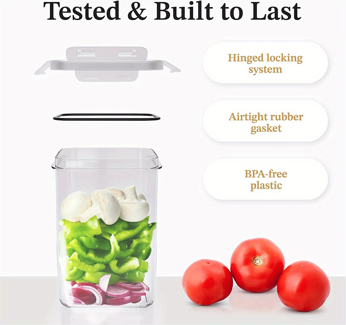 9-Piece Airtight Food StoraContainers Set: Keep Your Kitchen &amp; Pantry Organized &amp; BPA-Free! Includes Labels For Spaghetti, Cereal, Flour &amp; Oats.