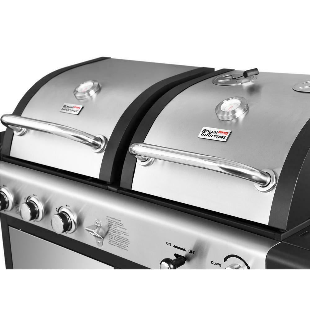 3-Burner Propane Gas and Charcoal Combo Grill