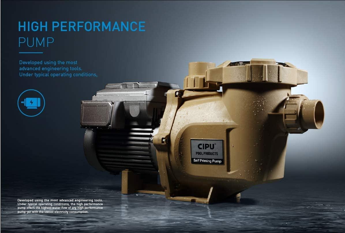 CIPU 1.5HP Variable Speed Inground Pool Pump 230V High Performance Intelligent Control for Swimming Pools All-Weather Water Clean Filter Pump System Replacement ETL Certificated, CSPPV711