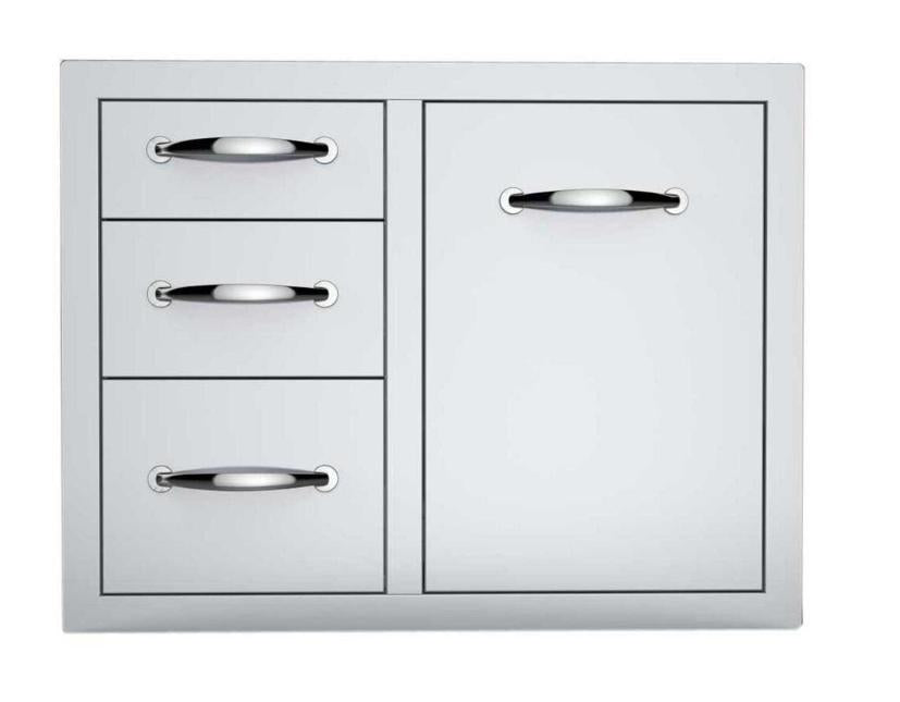 Sunstone 30" 304 Stainless Steel Flush Tank Tray Triple Drawer Combo A-LPCTD30